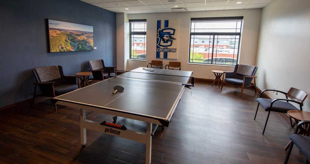 A recreation room inside the Jesuit Residence