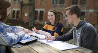 Students studying in the Jesuit Gardens
