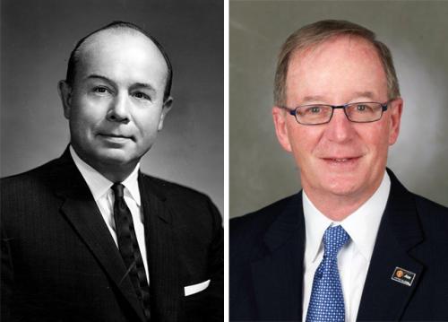 Headshots of a father and a son
