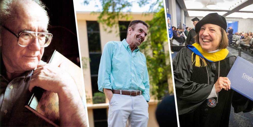 Three photos of professors
