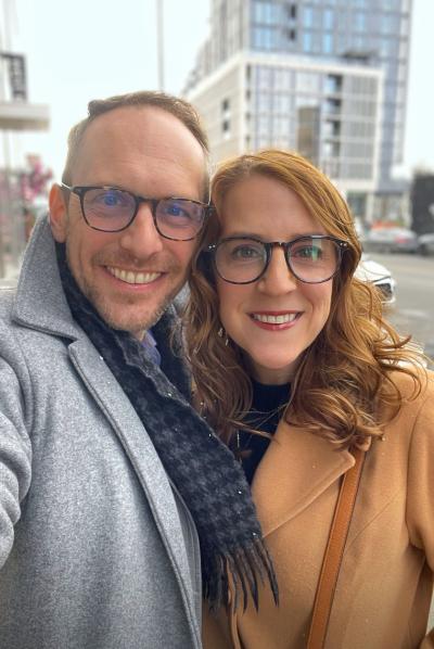 A smiling couple