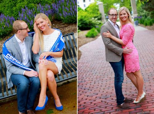 Two side-by-side images of Pamela and Nick Ziegler