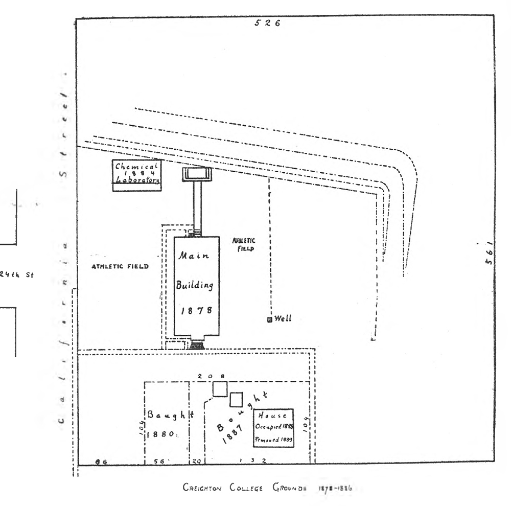 Map of the school in 1886. 