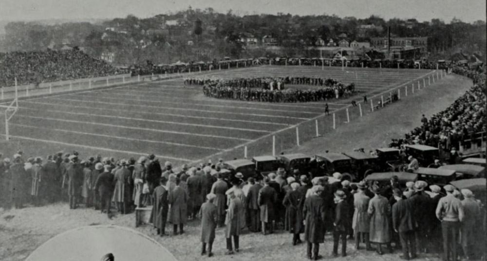 The Creighton football team in the early 1920s.