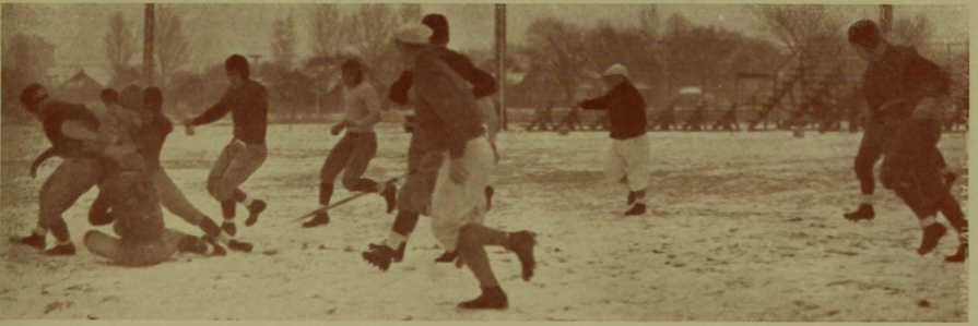 1933 photo of snowy Creighton campus