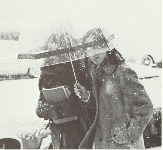 1973 photo of snowy Creighton campus