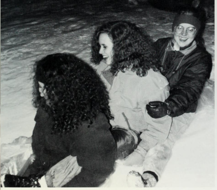 1993 photo of snowy Creighton campus