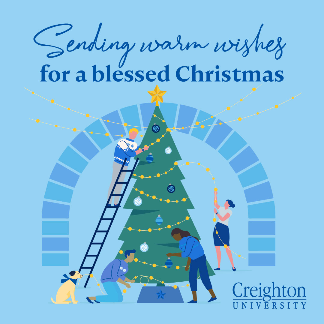 Creighton Christmas card design, Sending Warm Wishes