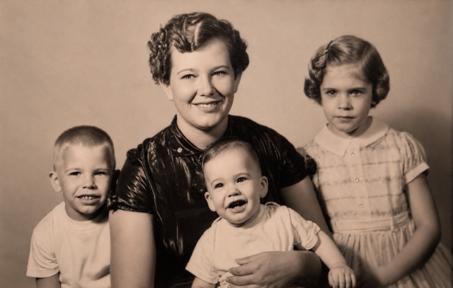Barb with her three younger siblings.