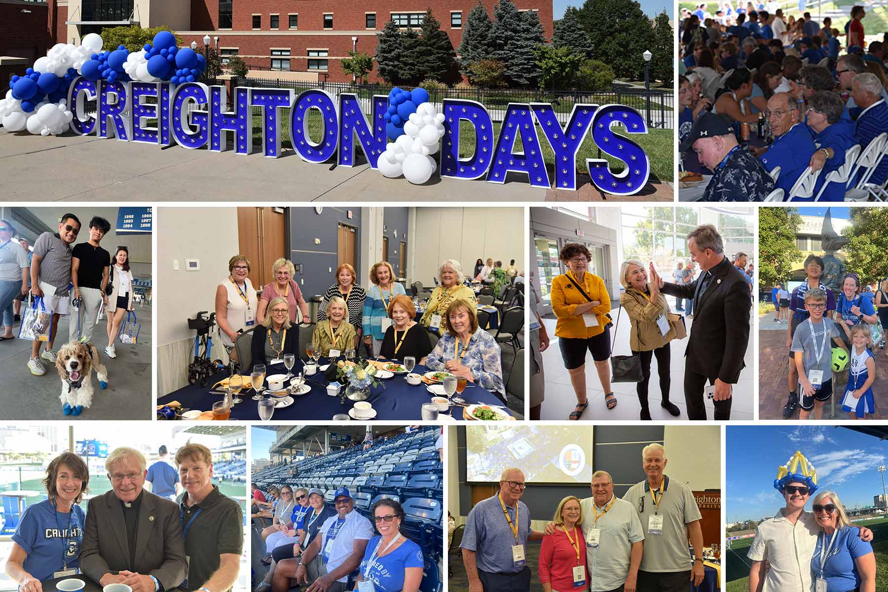 A collage of images from Creighton Days