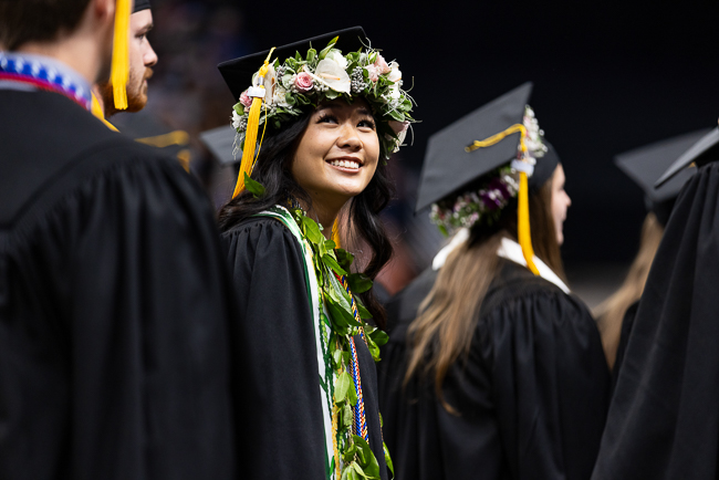 Student at commencement.
