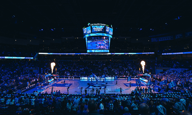 CHI Arena Creighton men's basketball game in 2024.