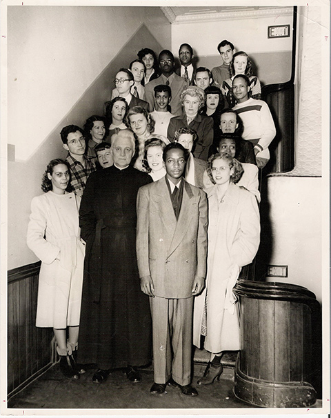 The DePorres Club poses for a photo.
