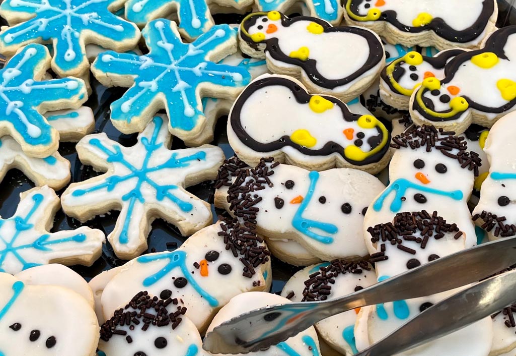 A tray of Christmas cookies