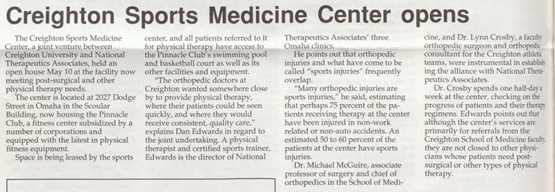 Creighton Sports Medicine Center opens