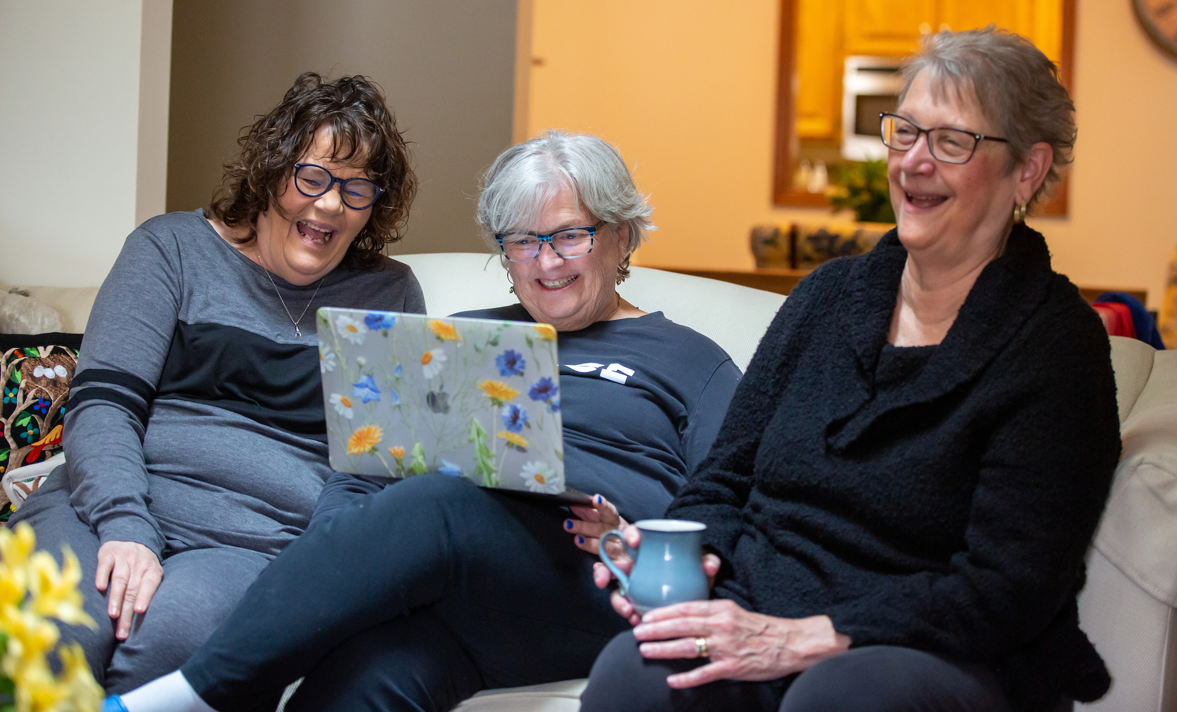 Mary Daughton, BS&rsquo;72, MS&rsquo;01; Sheila Tapscott, BS&rsquo;73, MS&rsquo;98; and Stephanie Spelic, BSN&rsquo;73 on Zoom meeting