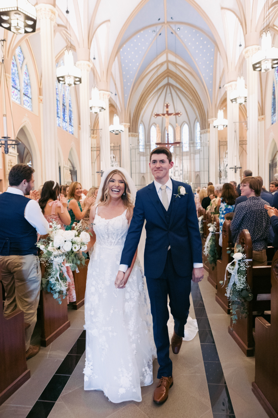 Annabelle and Logan Newcomer getting married in St. John's Church.