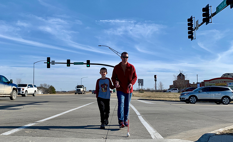 Ben and Brad at the crosswalk
