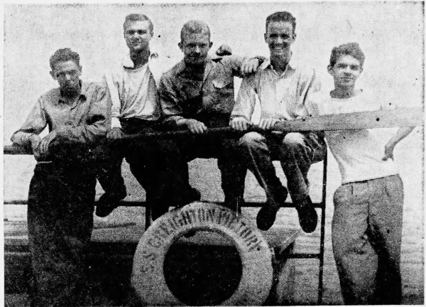 A few of the "seafaring cowboys" of the S.S. Creighton Victory.
