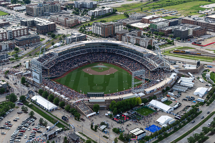 Charles Schwab Field Omaha, home of the Men's College World Series. Creighton has been the CWS host institution since the start.
