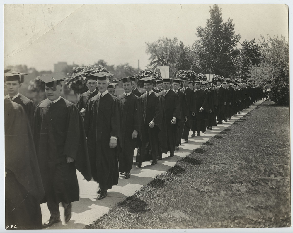 Image of Creighton graduation from the 1920s.