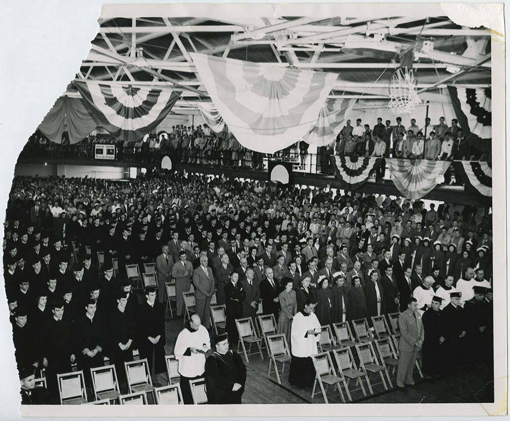 Image of Creighton graduation from the 1940s and 1950s.