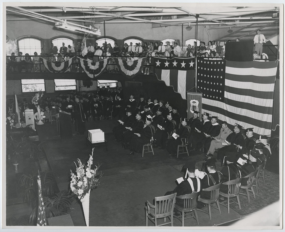 Image of Creighton graduation from the 1940s and 1950s.