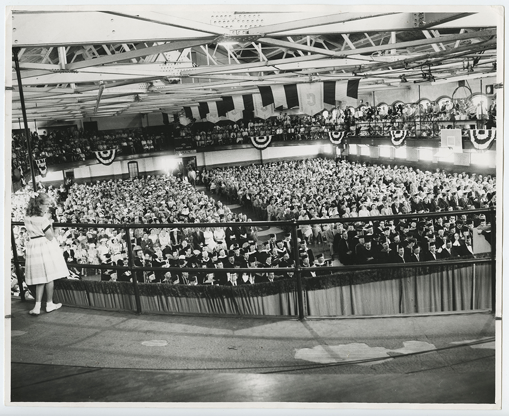 Image of Creighton graduation from the 1940s and 1950s.