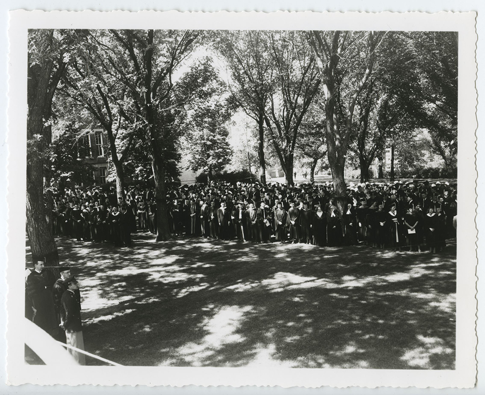 Image of Creighton graduation from the 1940s and 1950s.