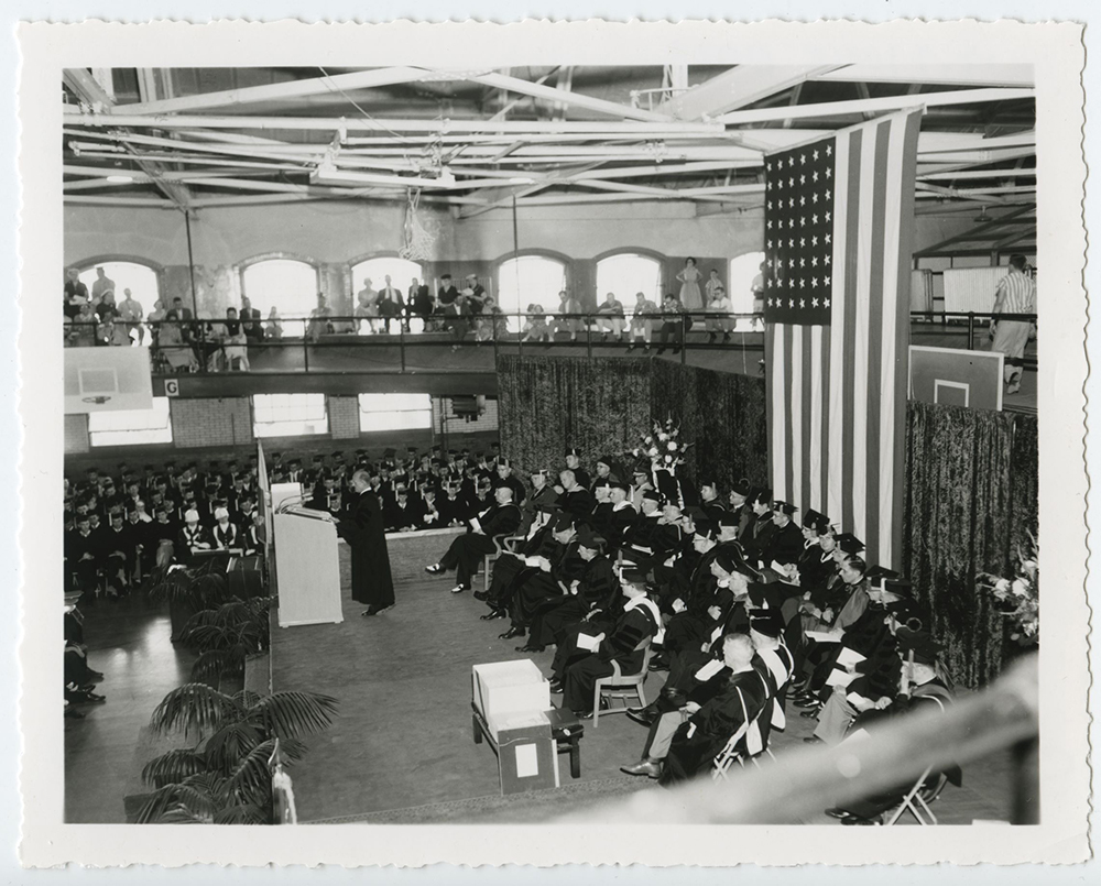 Image of Creighton graduation from the 1940s and 1950s.