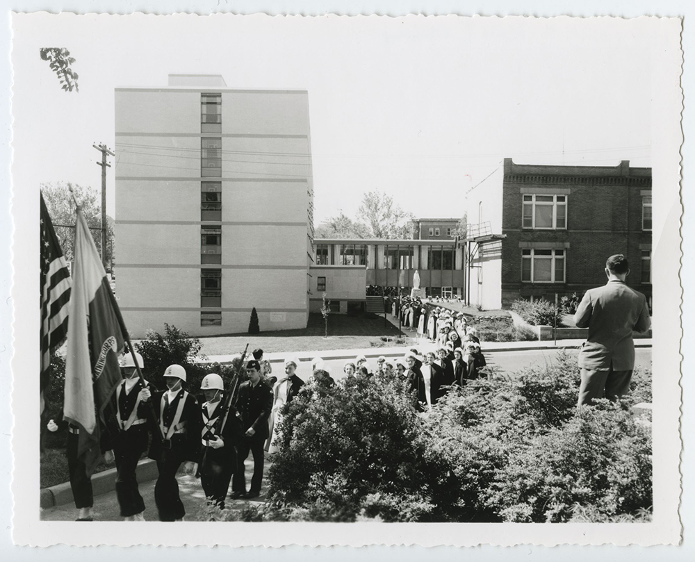 Image of Creighton graduation from the 1940s and 1950s.