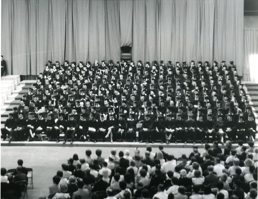 Image of Creighton graduation from the 1960s.