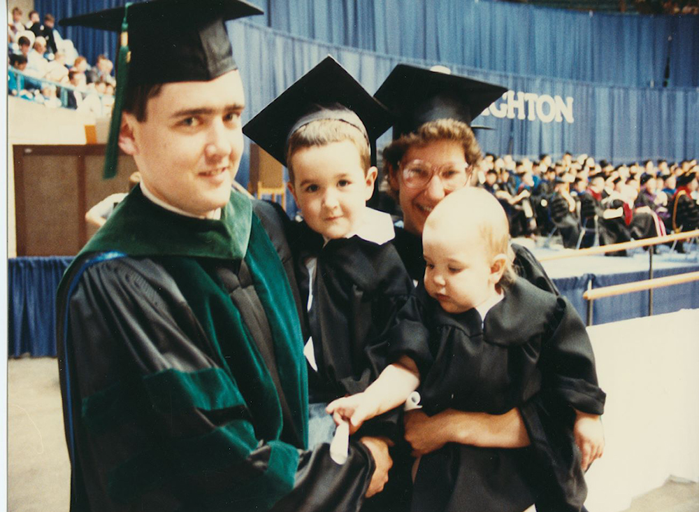 Image of Creighton graduation from the 1980s.