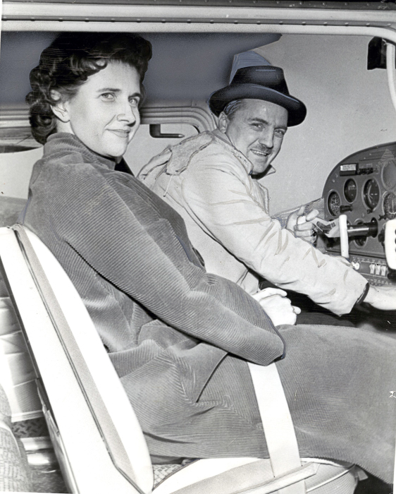 Flying nurse and physician Jan and James Maly before heading back to Fullerton from Omaha.
