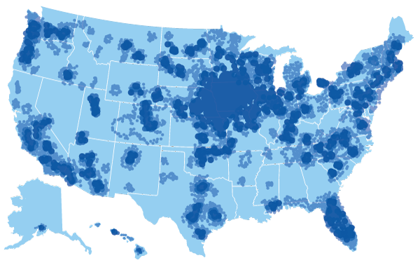 Map of where our donors live Map of where our donors live