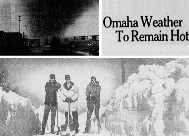 Three photos capturing 1975 weather