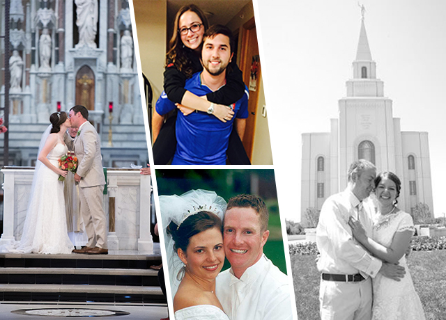 A collection of photos of couples