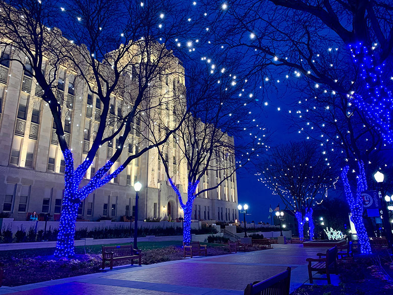 Creighton at Christmas-time.