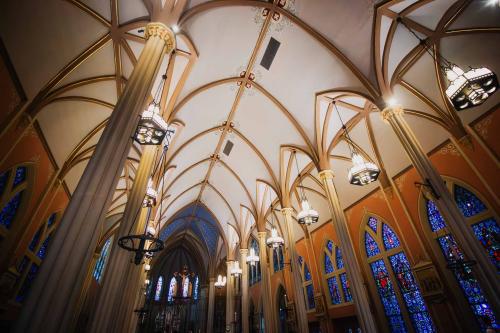 Interior ceiling of a church