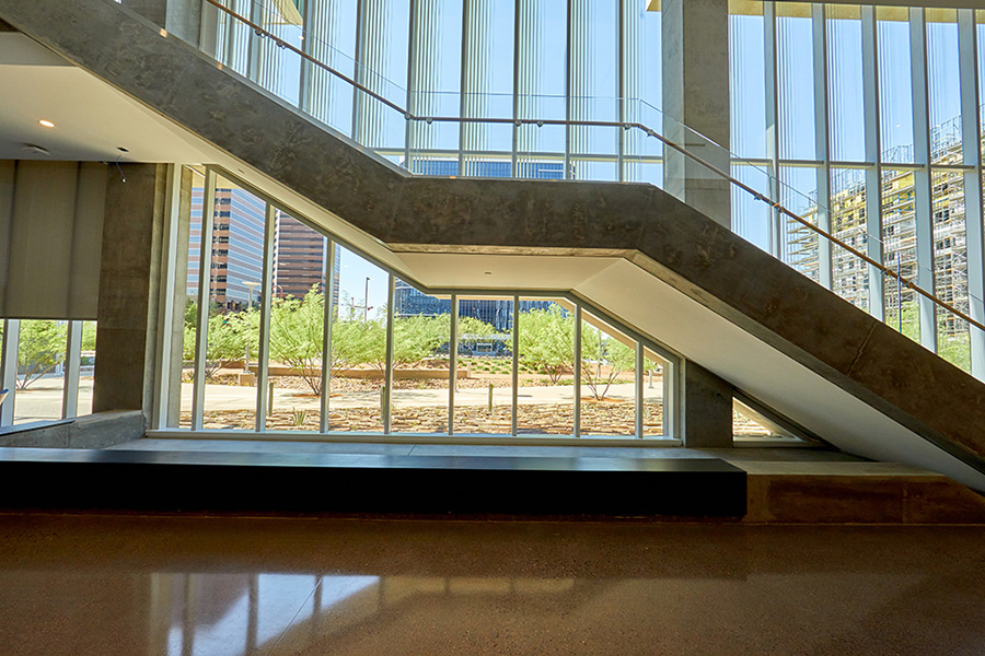 Interior shots of Creighton's health sciences campus in Phoenix.