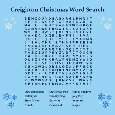 Creighton Christmas word search image