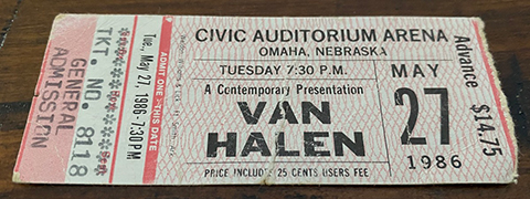 Van Halen ticket to the Civic