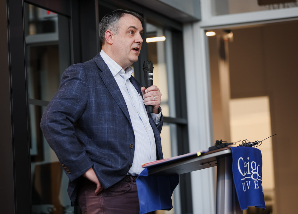 Scott Shipman speaks at the Child Safety Center opening