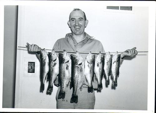 1938 Hirsch with fish he caught