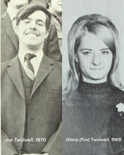 Two photos from the archives of a couple