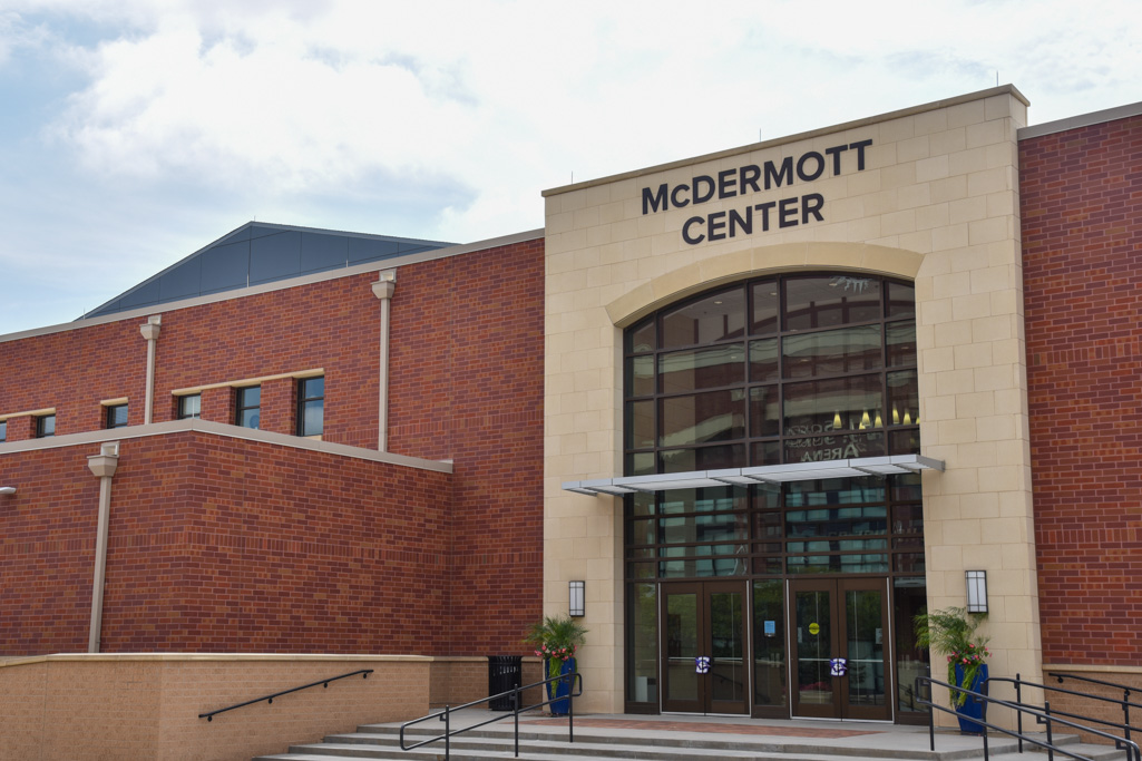 A photo of the exterior of the McDermott Center