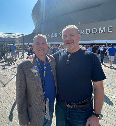 Chris Korth, left, and Doug Knust at this year's Final Four in New Orleans.