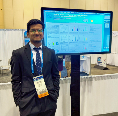 Siddhesh Pansare, presenting his research this fall at the AAPS PharmSci 360 Meeting in Orlando.