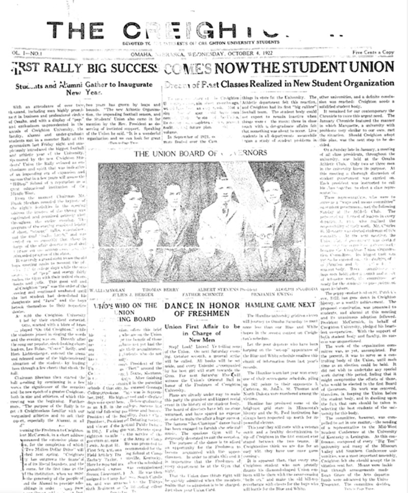 The first Creightonian issue.