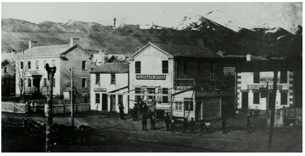 1862 photo of the telegraph office in Salt Lake City